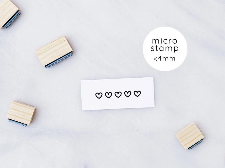 Hearts Rating Rubber Stamp