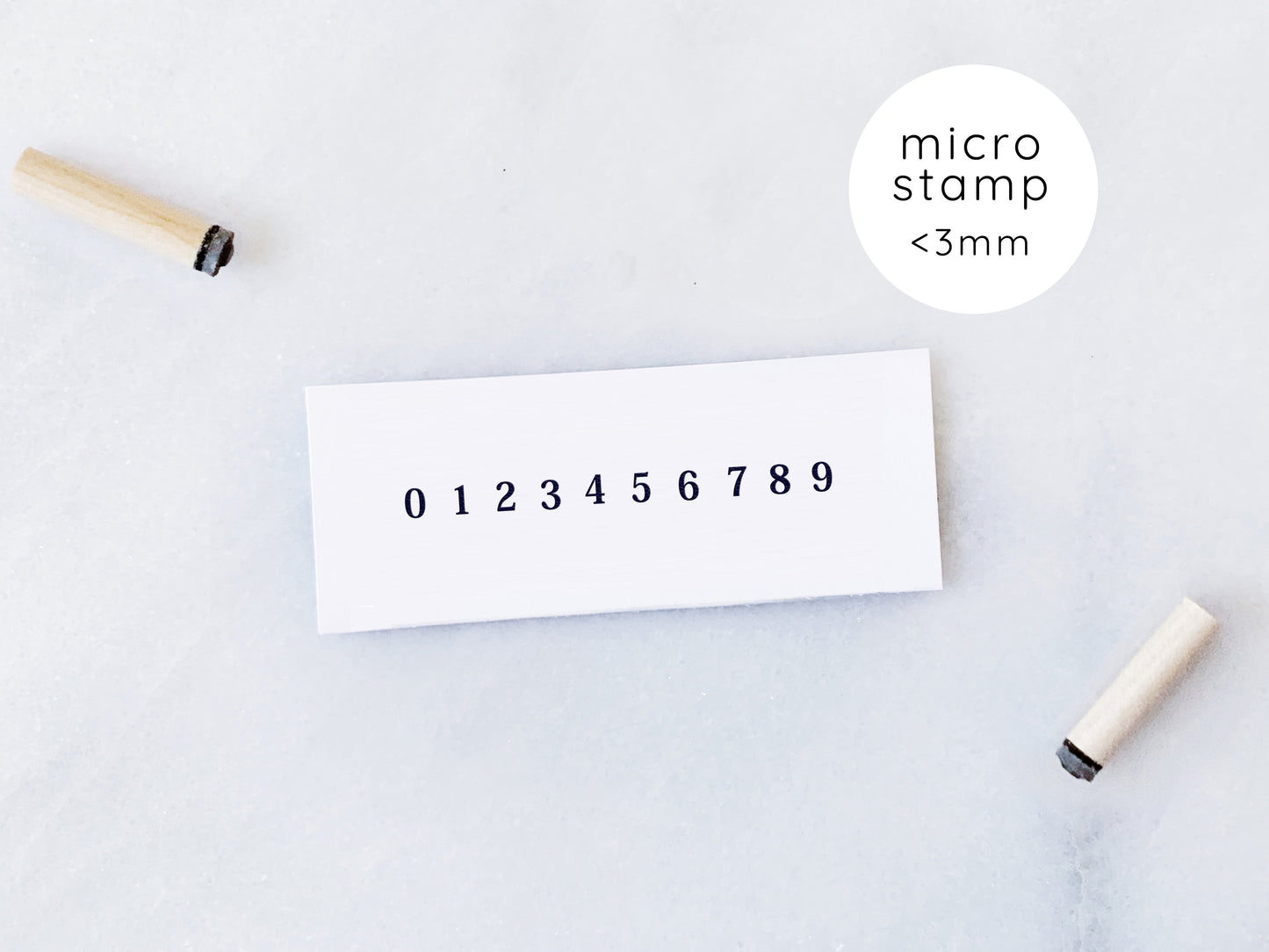 Micro Tiny Numbers Rubber Stamp Set (Serif)