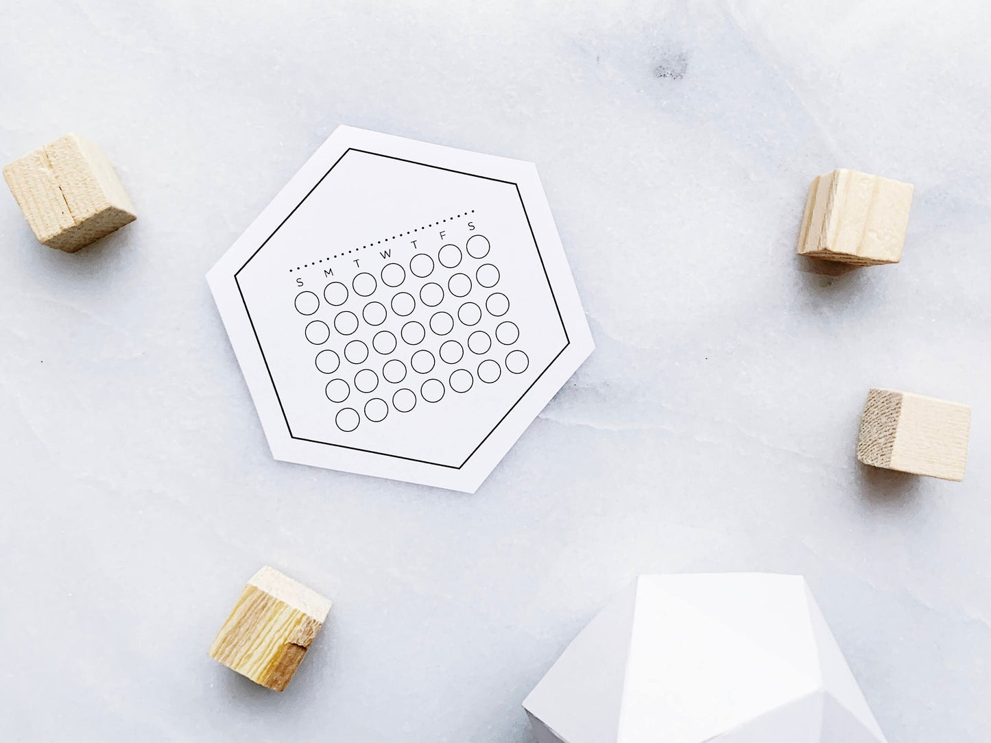 2026 Calendar and Habit Tracker Stickers • Month Stickers for Bullet Journals and Planners • Hexagon Sticker