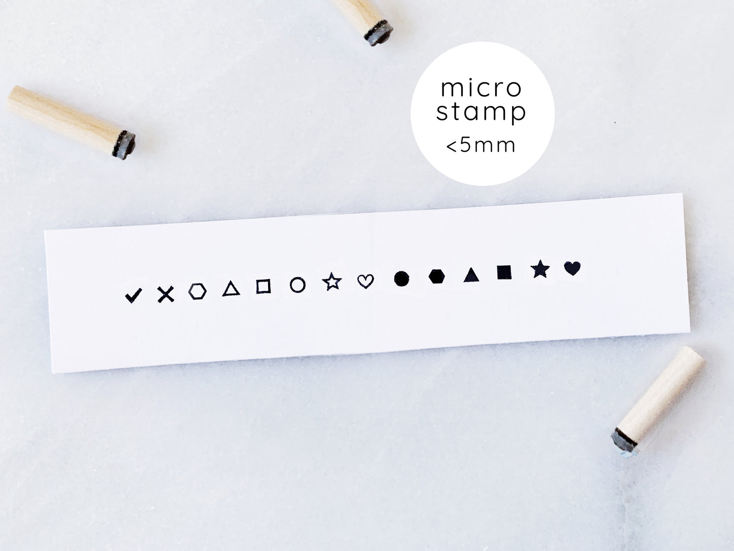 Micro Tiny Shapes Rubber Stamp Set