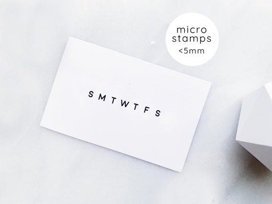 Horizontal Week Bar Rubber Stamp