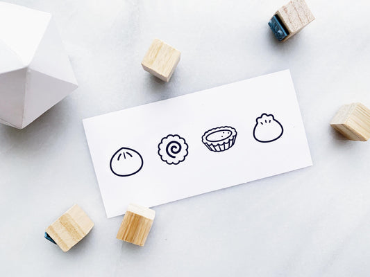 Asian Snacks Rubber Stamp Set