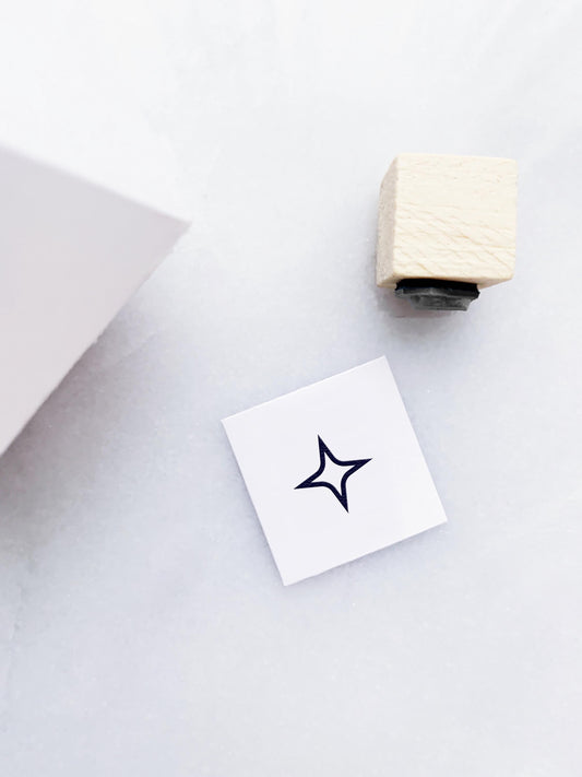 Outline Single Sparkle Rubber Stamp