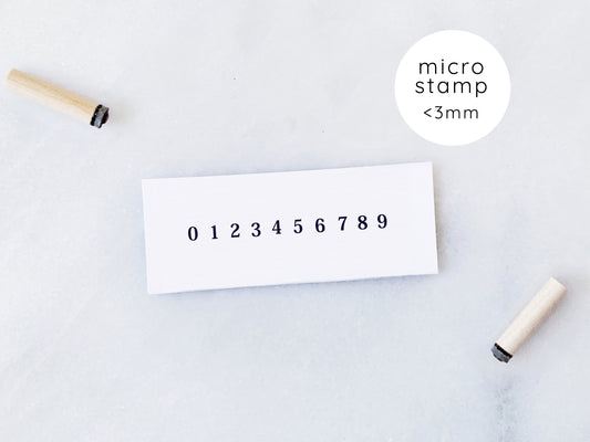 Micro Tiny Numbers Rubber Stamp Set (Serif)