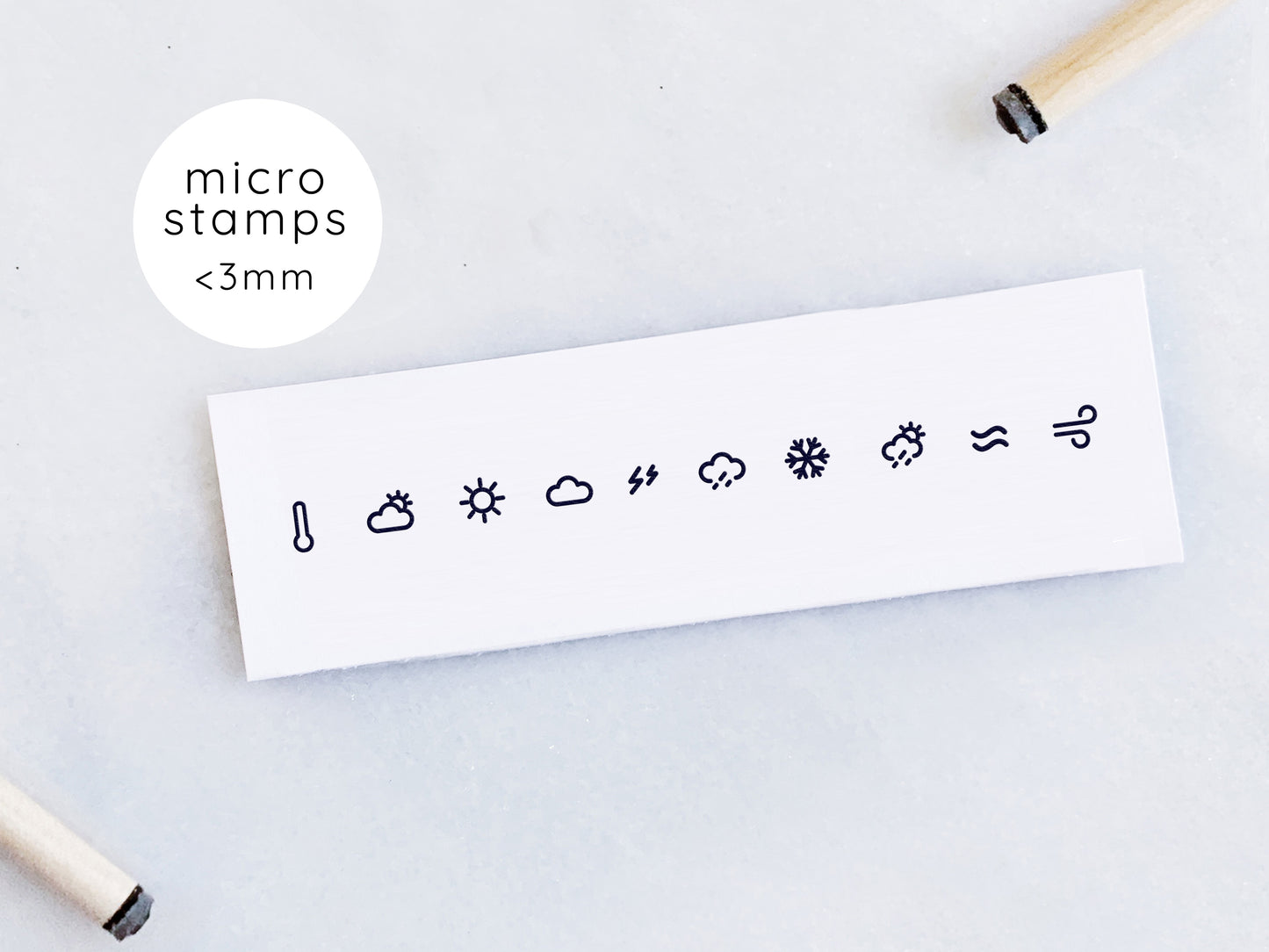 Micro Weather Rubber Stamp Set