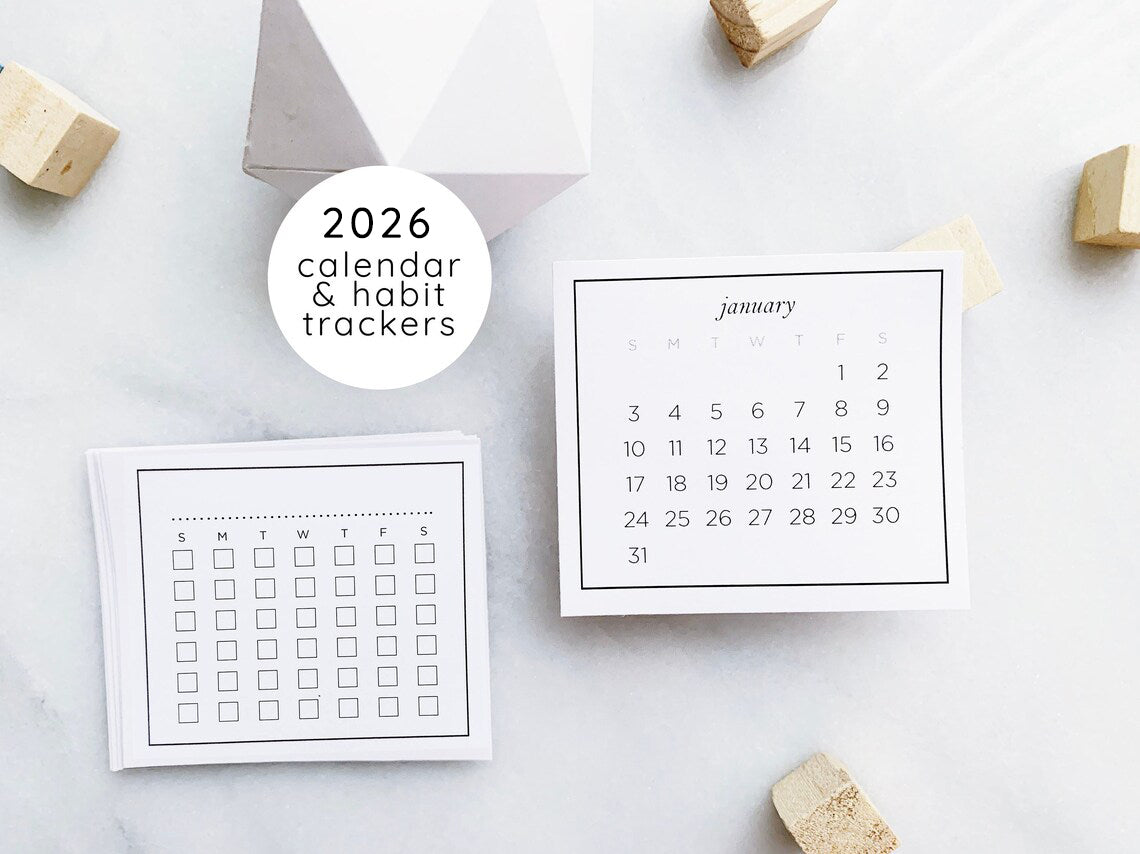 2026 Month and Habit Tracker Stickers