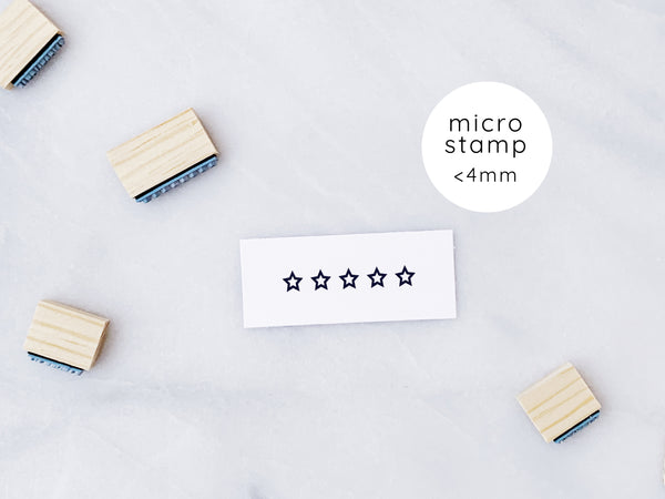 Micro Tiny Five Stars Rubber Stamp – papergramshop