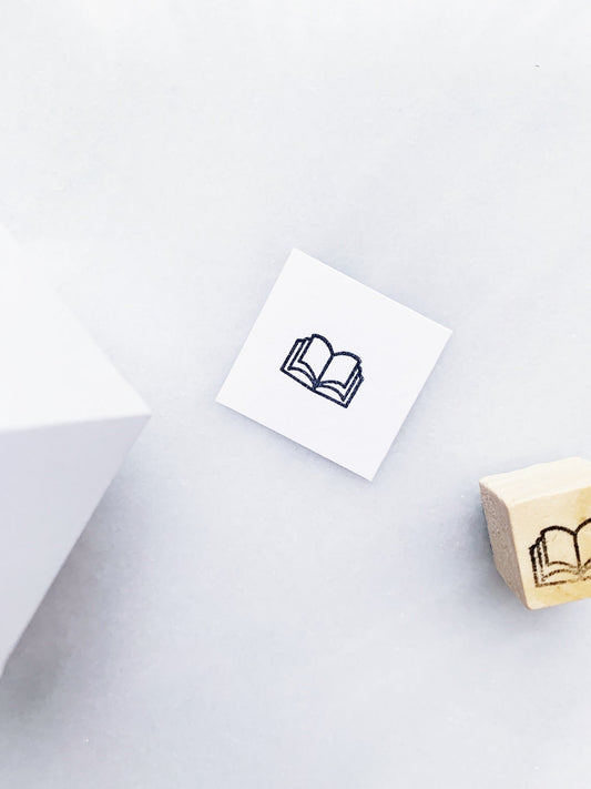 Open Book Rubber Stamp