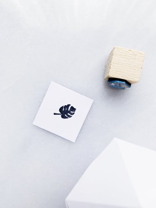 Monstera Leaf Rubber Stamp • Tiny Plant Leaf Stamp • Small Planner Stamps