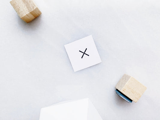 Small Cross X Rubber Stamp • Small Plus Stamp Tiny Shape Stamps