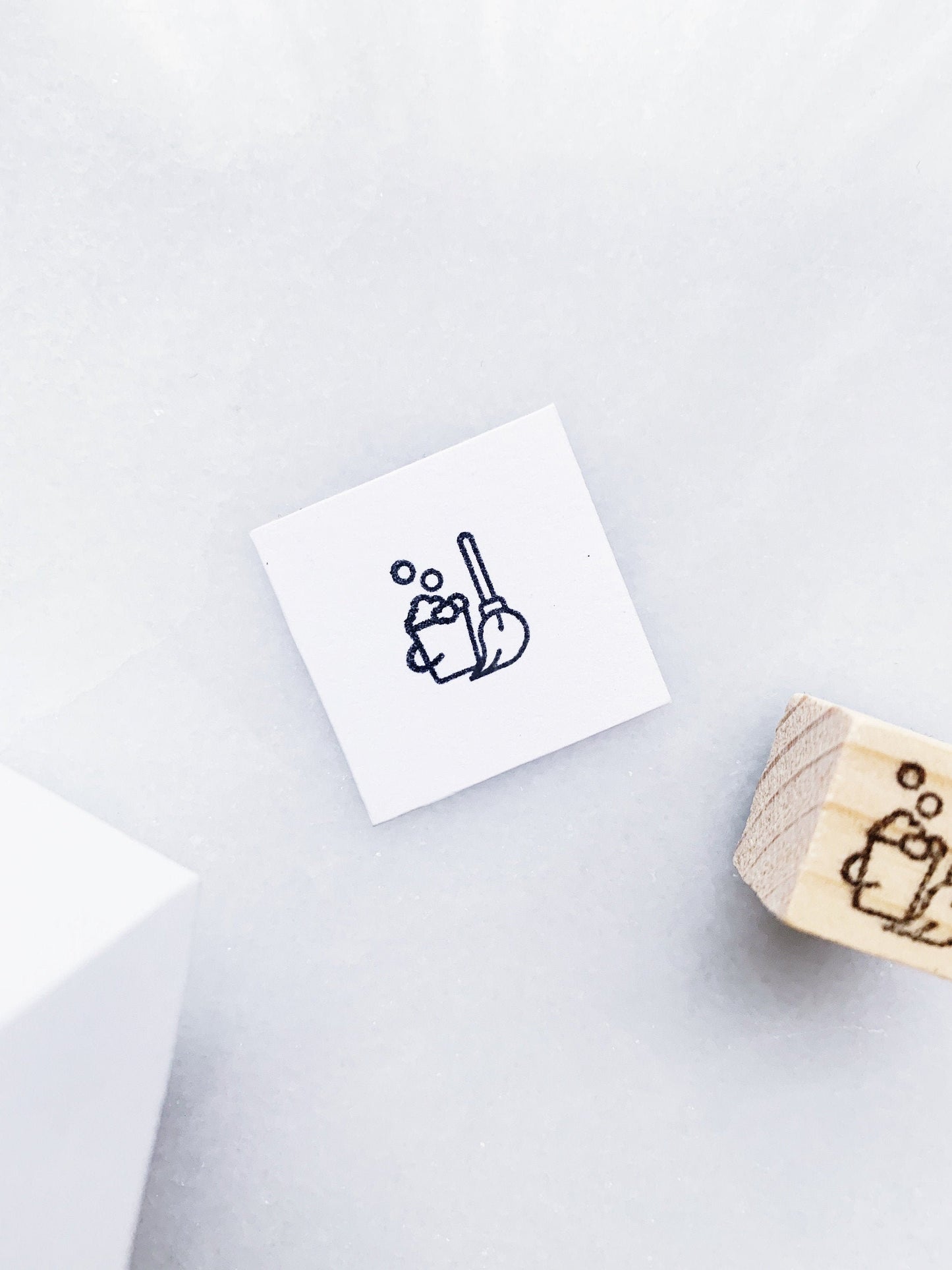Mopping Day Small Rubber Stamp • Cleaning Stamps for Planners