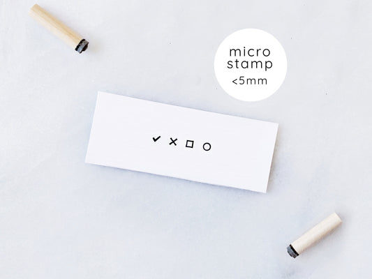 Micro Tiny Checklist Rubber Stamp Set