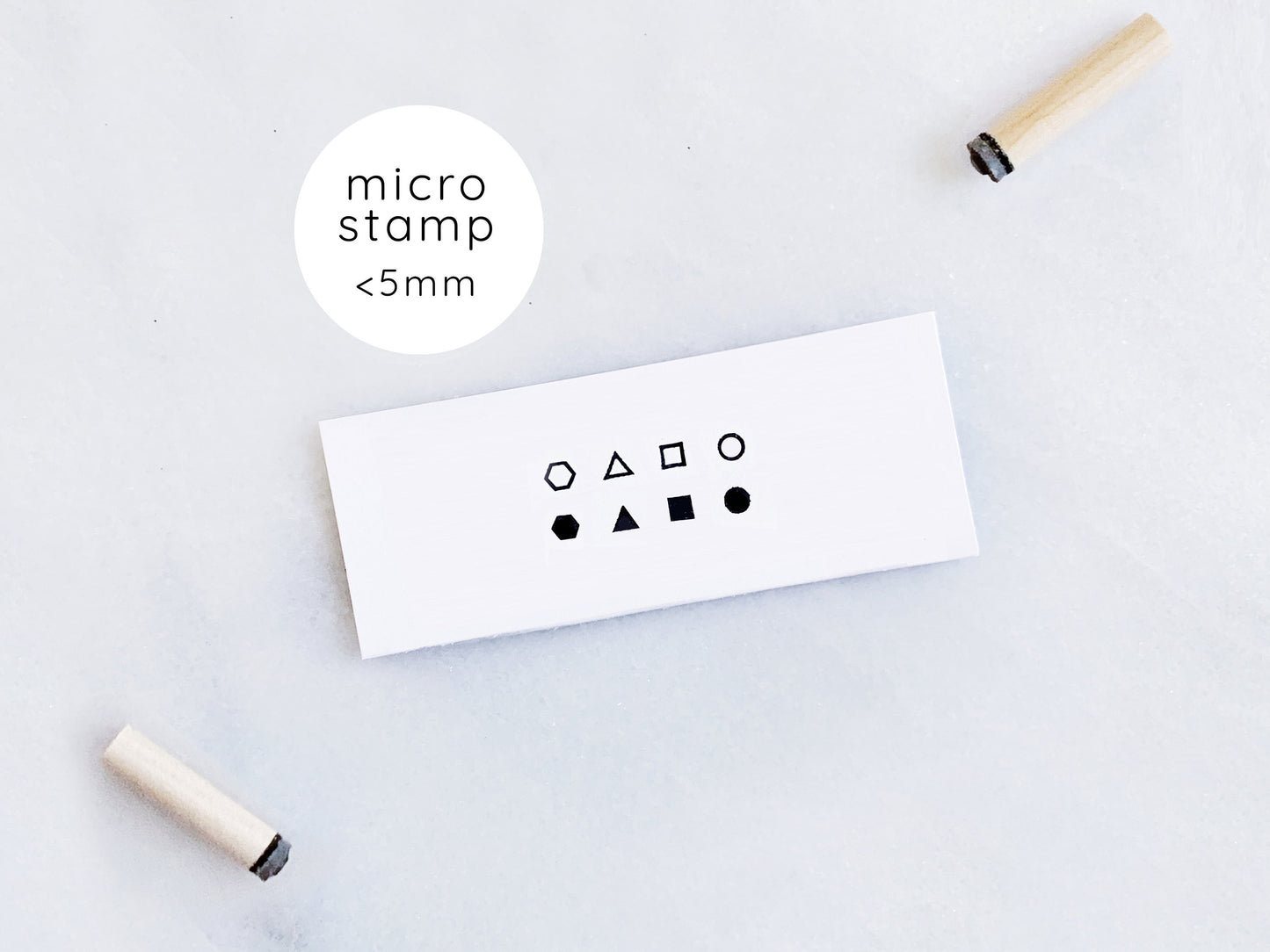 Micro Tiny Geometric Shapes Rubber Stamp Set • Small Geometric Shape Rubber Stamps • Planner Stamps