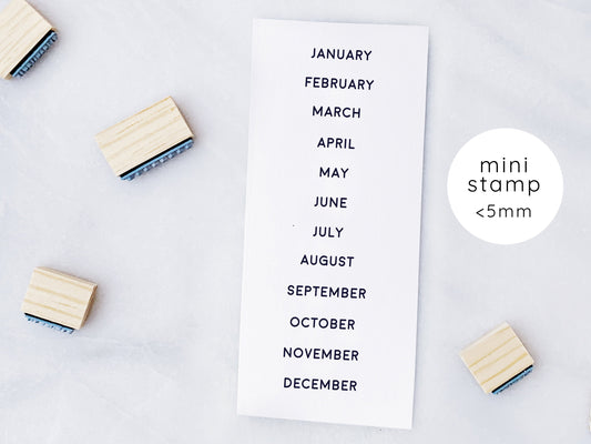 Calendar Months Rubber Stamp Set