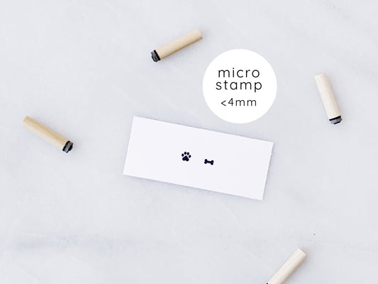 Micro Dog Paw and Bone Print Rubber Stamp Set
