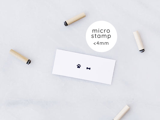 Micro Dog Paw and Bone Print Rubber Stamp Set