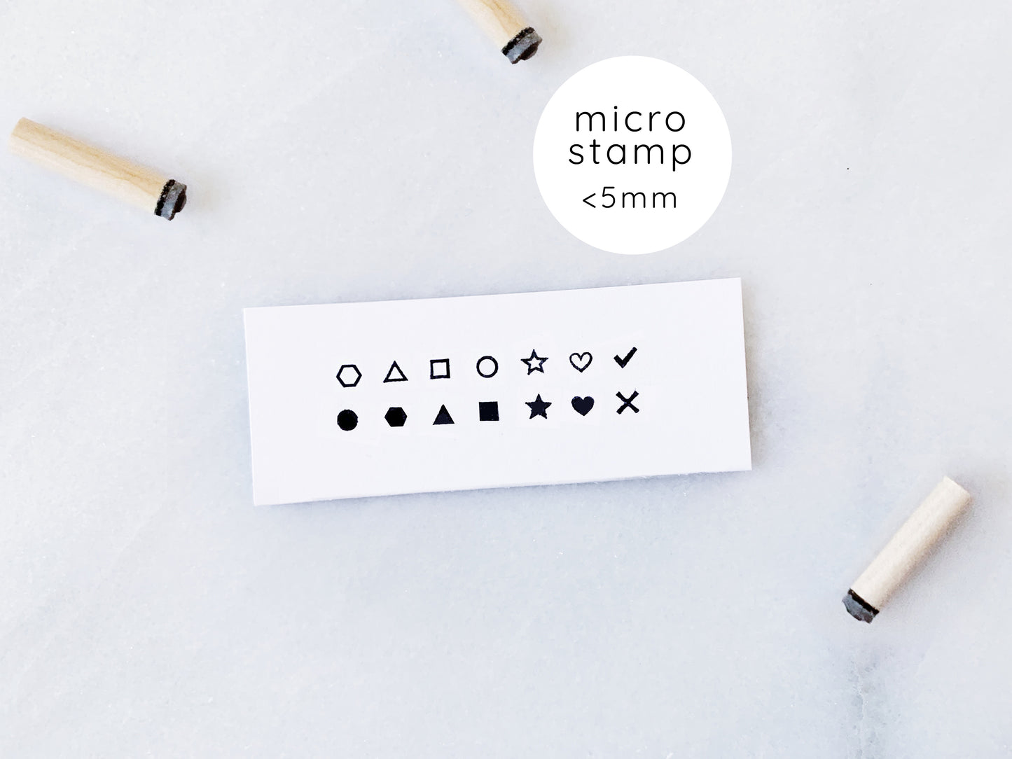 Micro Tiny Shapes Rubber Stamp Set