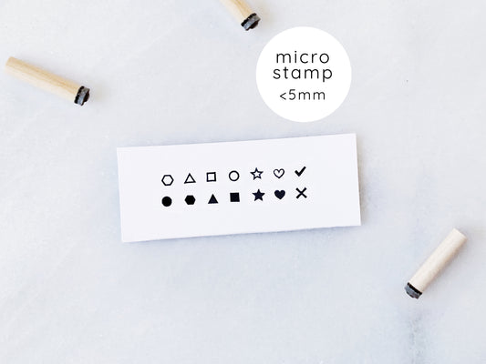 Micro Tiny Shapes Rubber Stamp Set